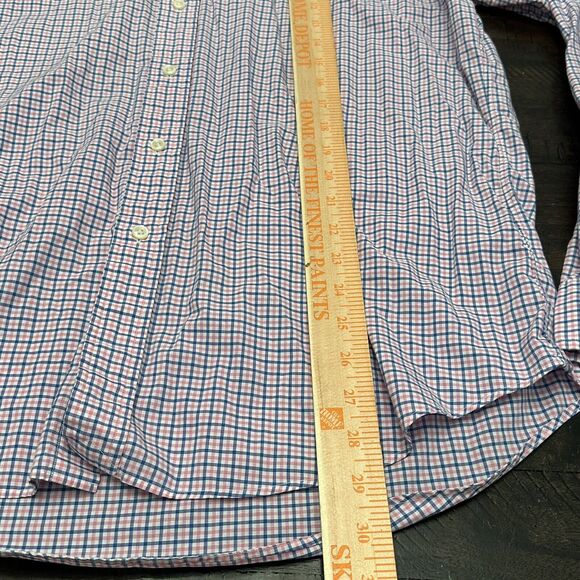 Ralph‎ Lauren Men's Large Classic Fit Pink Blue Checks Button Shirt Long Sleeve - Picture 8 of 8